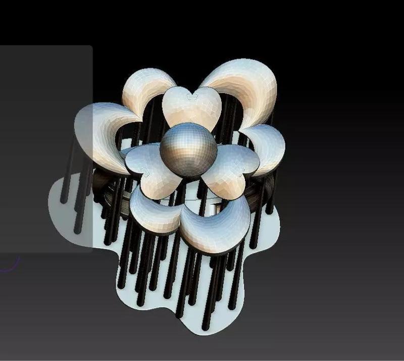ring50 silver flower hair comb