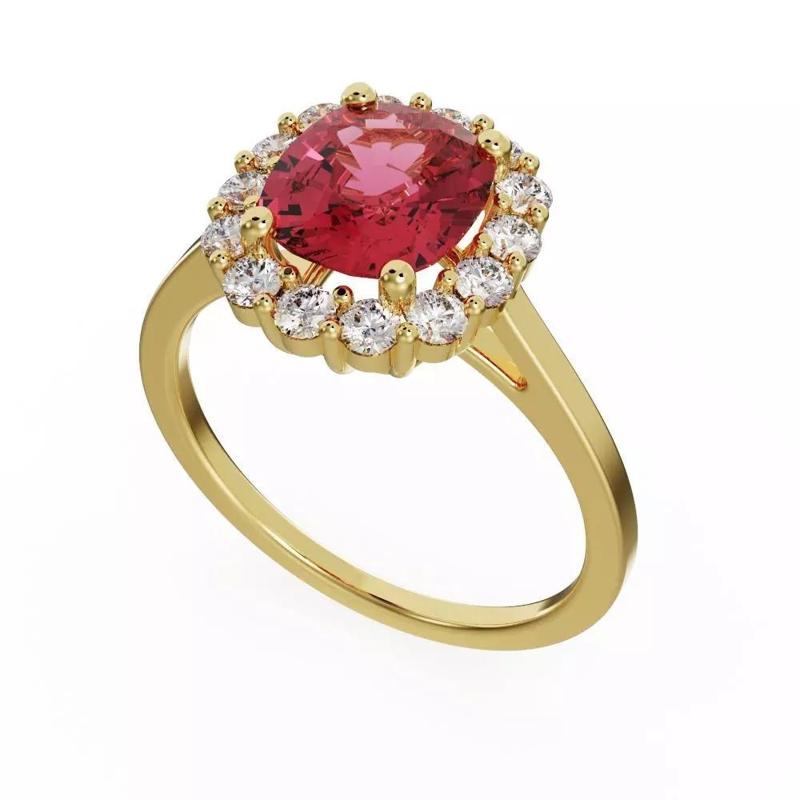 Cushion halo ring ready for 3D print