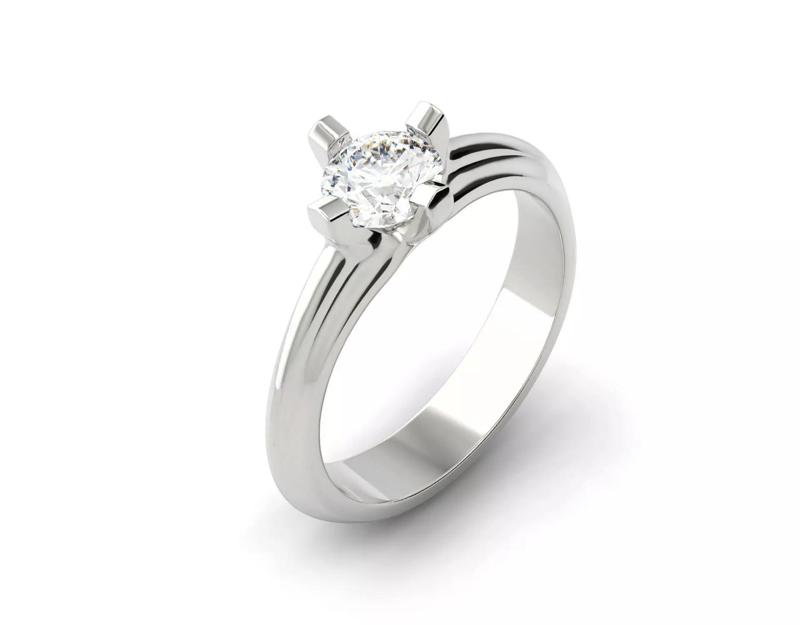 D-0481 solitaire diamond engagement ring gold