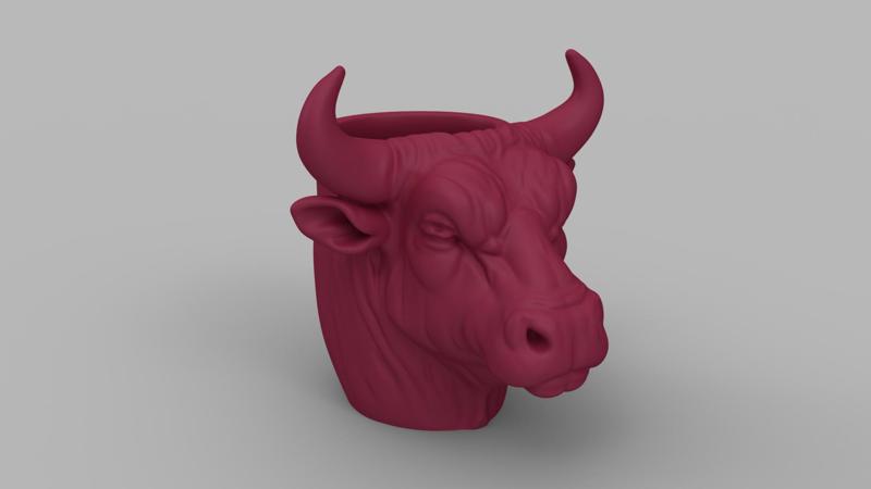 Bull Head Pen Holder