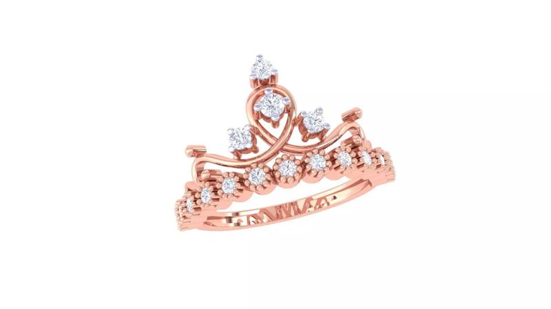 Crown High Jewelry Diamond Cocktail Ring 3dm stl obj mtl glb