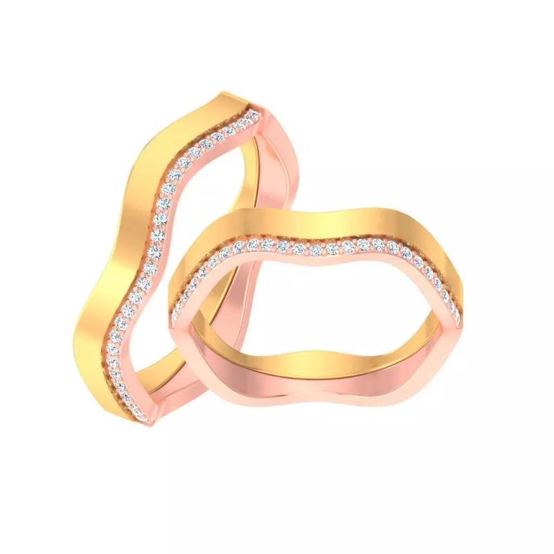 Couple Band Ring 3dm stl render detail