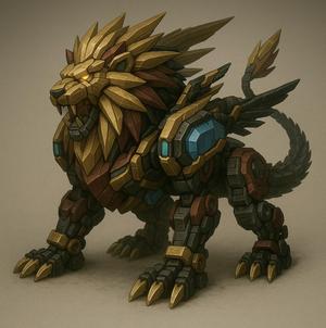 Mecha Lion - Futuristic Armored Beast 3D Printable Model