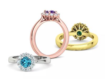 Classic Diana Engagement Ring Half Carat Stone 5mm gem