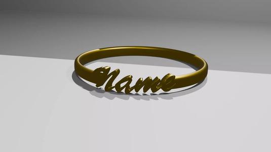 Custom Gold Name Ring   Personalized Jewelry 3D Model