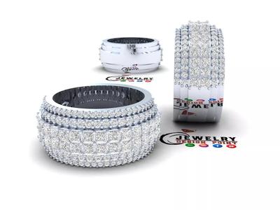 Custom Princess Cut Diamond Band - Eternity Diamond Ring