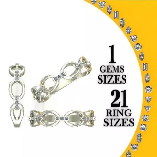 Chain Ring with gems