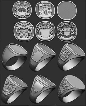 Coat of Arms Family - Brasao - Rings Set