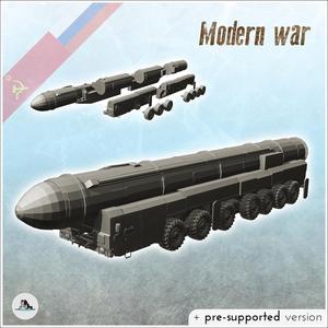 Russian Soviet RT-2PM2 Topol-M SS-27 Sickle B ballistic missile launcher - Cold Era Modern Warfare Conflict World War 3