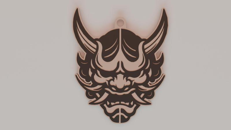 Japanese demon keychain