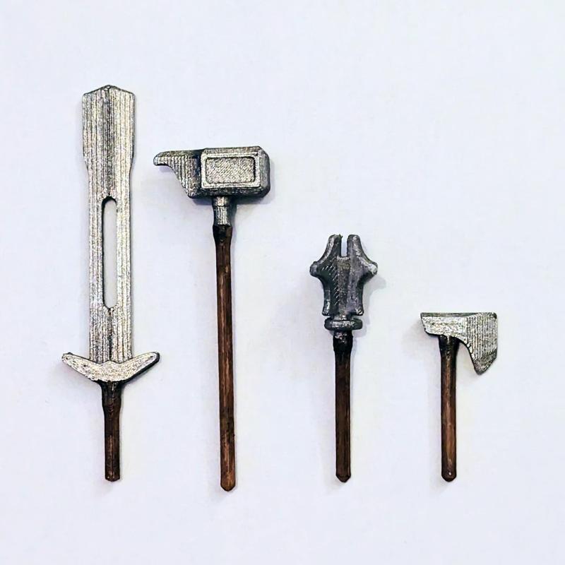 Fantasy Miniature Weapon Set for DnD Figurines and Tabletop Gaming