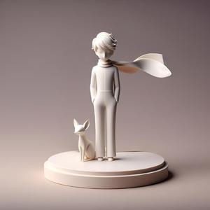 Minimalist  Little Prince & Fox on Stand