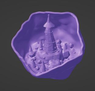 The "Crystal Wizard Tower" D20 Dice Insert