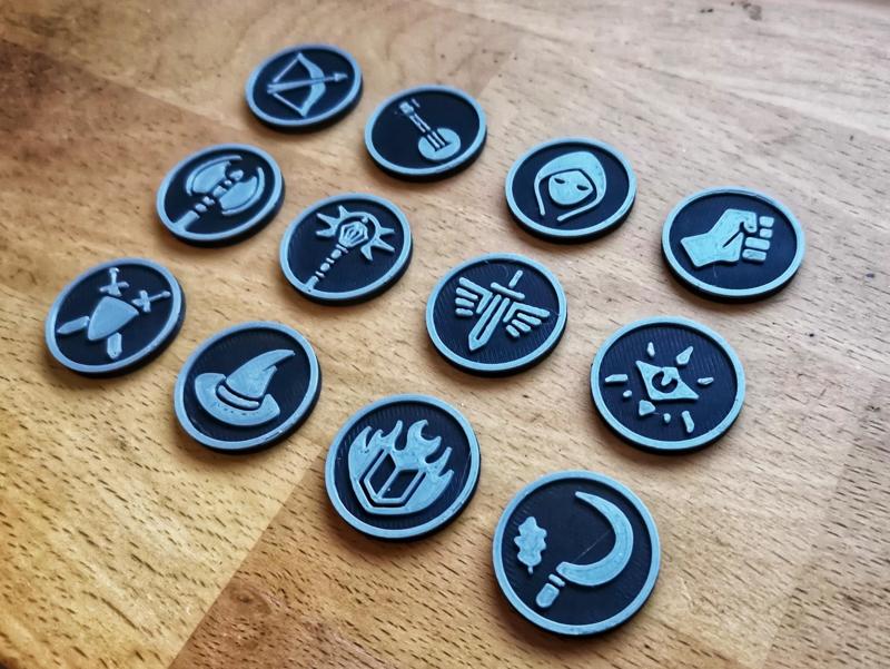 DnD Character Class Token Set of 13