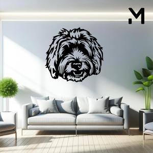 Wall silhouette - Labradoodle - Head