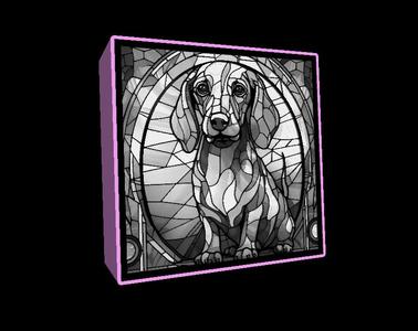Lightbox stained glass Dachshund