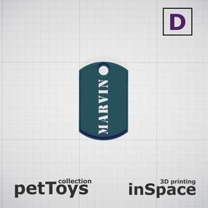 Pet - Dog - Tag - Marvin - Army - Customized -