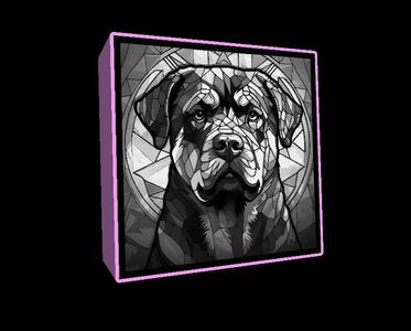 Lightbox stained glass Rottweiler lithophane