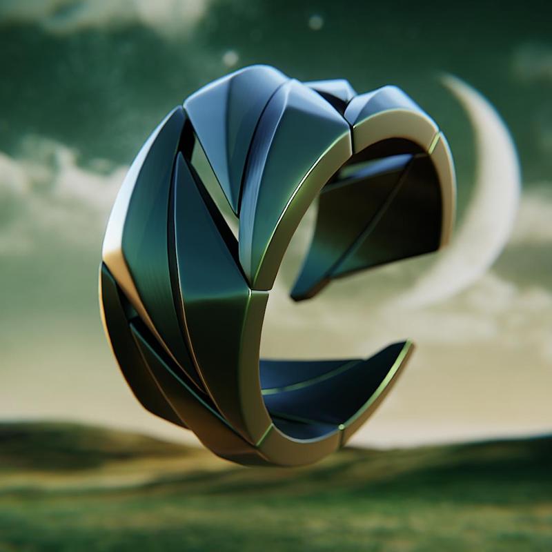 Spiral Blade Ring - Futuristic Sci-Fi Armor Jewelry 3D Model 70