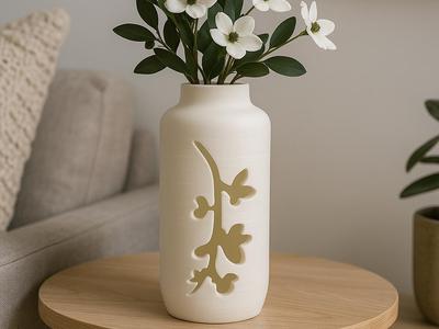 Floral Cutout Vase — Minimalist Modern Decor