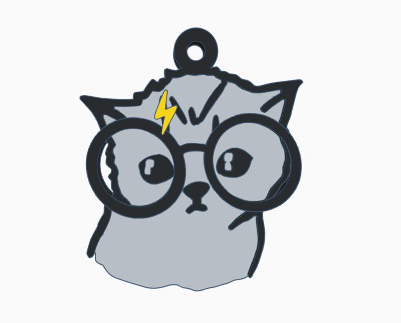 Potter Kitty Keychain by JulysNah