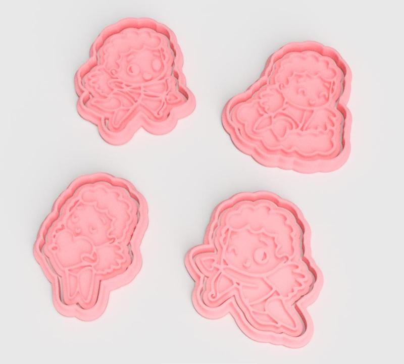 Valentine's Day Cupid cookie cutter of 4
