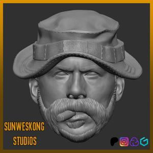 Call Of Duty Modern Warfare 3 2023 Captain Price Headsculpt Boonie Cap Cigar