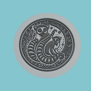Lemur Medallion Lemur 3d Print Model