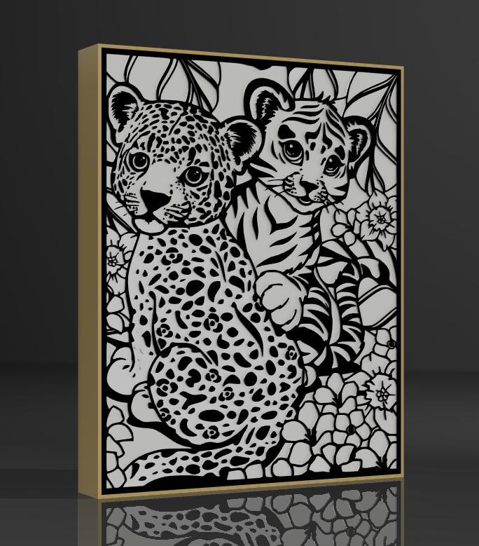 tiger and jaguar baby lamp
