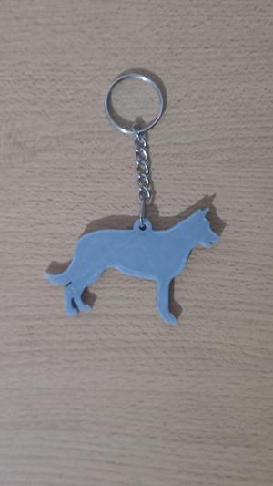 Key ring with Belgian Shepherd silhouette