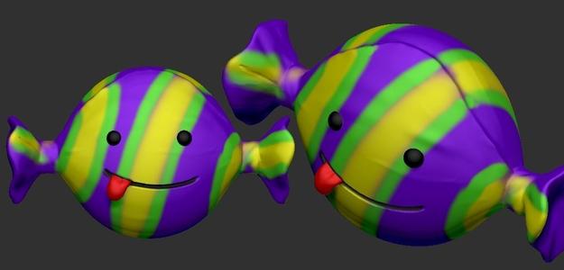Candy earrings (pacifier and candy)
