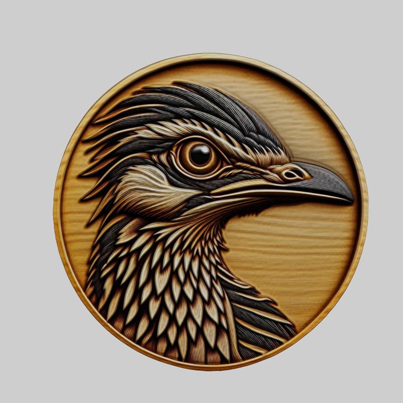 Road Runner Cartoon Medallion for CNC Router Laser & 3D Printer