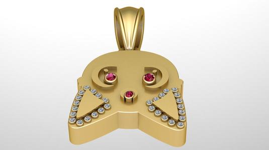 CARTOON GHOST GOLD PENDANT 3D PRINTABLE MODEL