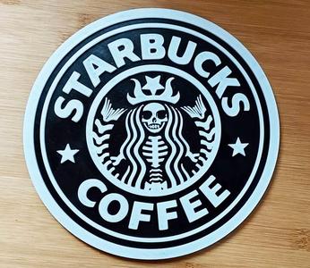 Skeleton Starbucks sign for Halloween