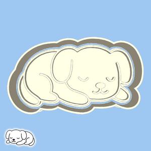 Animals cookie cutters - cute dog (sleeping) (style 15)
