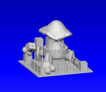 Holiday Alien Mushroom Warrior stocking stuffer / ornament