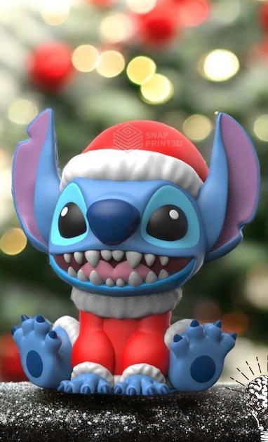 Stitch Christmas 3D STL Files - 3D Stitvh Figure STL File - Easy to print - Happy Christmas Day Gift