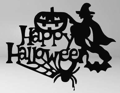Happy Halloween Line Art Sign