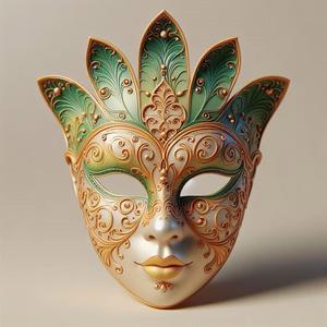 639 Venetian Carnival Mask Color 3D Model, magic, dragon, serpent, mask, gnome, gorgon, venetian carnival, wild, fox, monster, cat, fair, witch, werewolf, horror, beast, snake, troll, skeleton dance