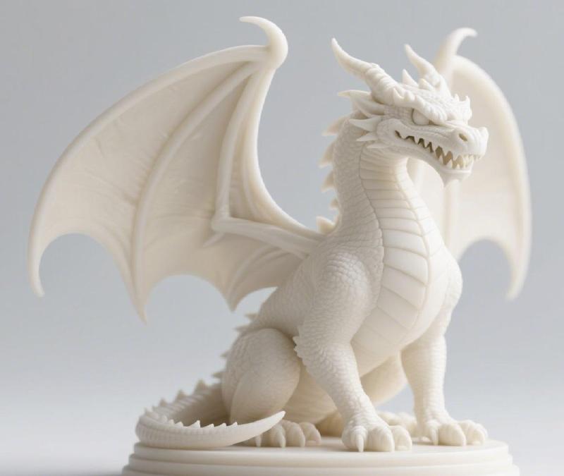 1367 Menacing Fairytale Dragon in Ivory, magic, dragon, fantasy, wood, gnome, gorgon, warrior, wild, fox, monster, cat, dog, fair, witch, werewolf, horror, beast, gothic, troll