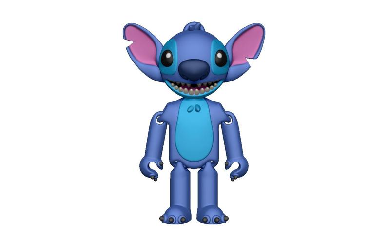 Stitch articulated flexible keychain no supports