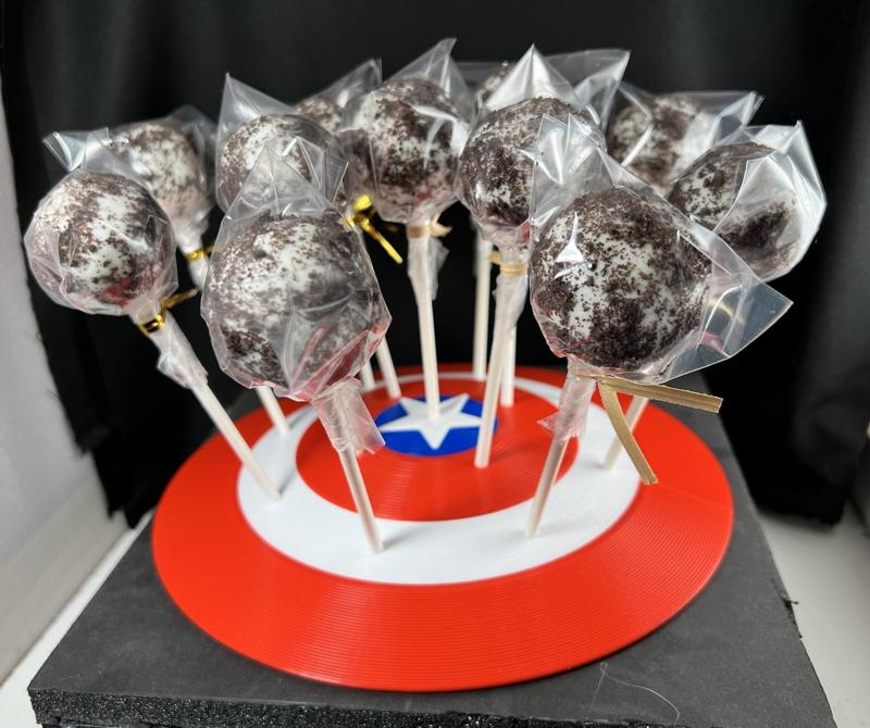 Captain America Shield Cake Pop Display