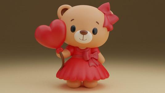 Valentine bear figure