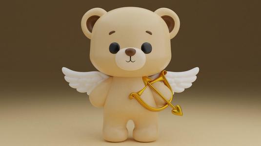 Teddy bear valentine figure