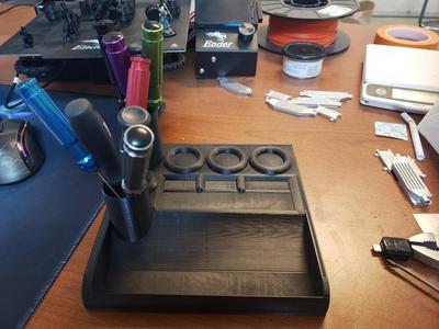 RC car pit tray. Very sturdy and holds many tools and breakdown parts at the track!