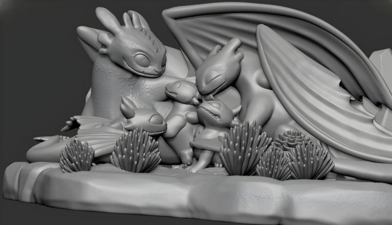 Toothless and his family