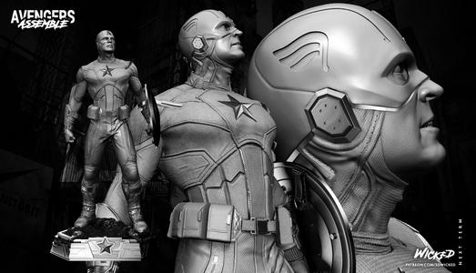 Wicked Marvel Captain America (First Avenger) Sculpture: Tested and ready for 3d printing