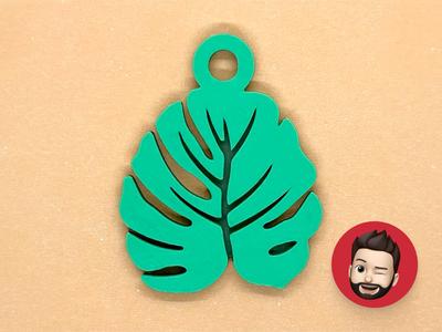 Plants monstera keychain