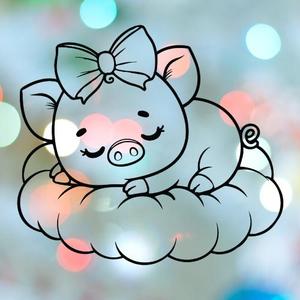 Pig Girl Sleeping On Cloud Cookie Cutter