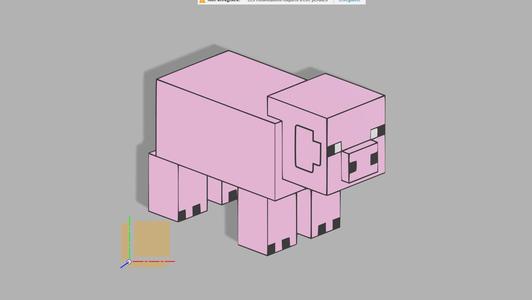 minecraft pig wall plaque